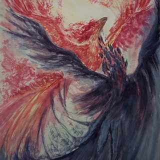 Rising Phoenix, a print of the original Watercolor. undefined