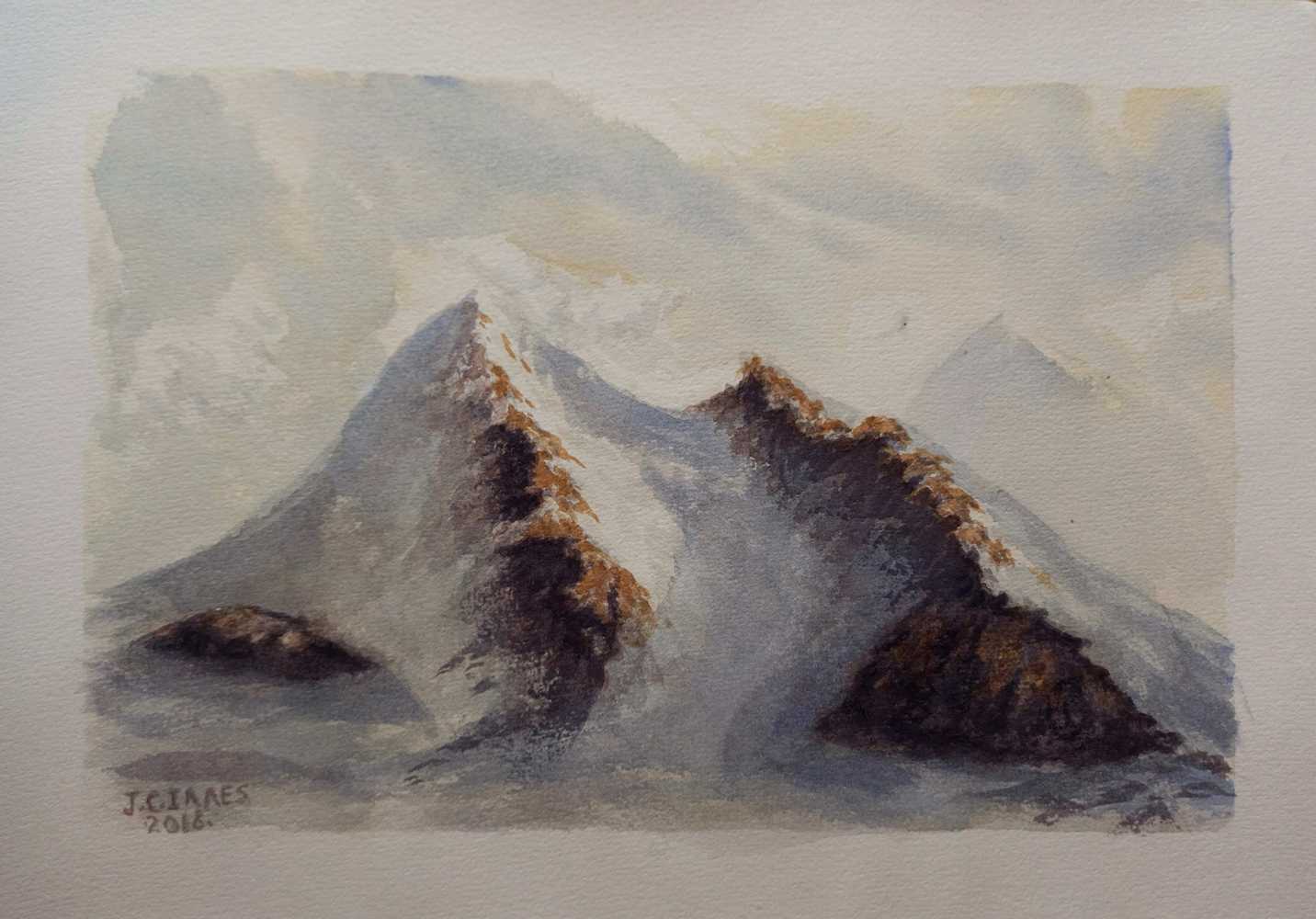 Mountain One, a original work of Watercolor. The first in a series of watercolor sketches and stu...