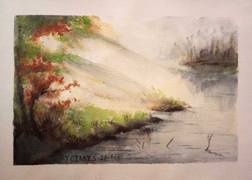 River Afternoon, a print of the original Watercolor. undefined